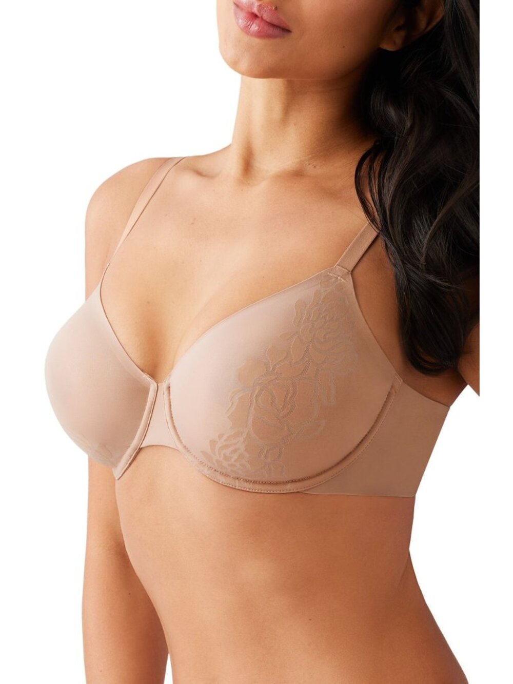 🆕WACOAL Confidence Boost Lift Unpadded Underwire Bra 34DD Beige Nude #855380 - Picture 2 of 7